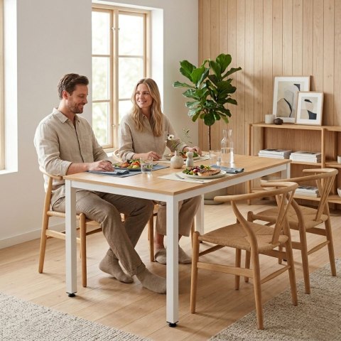 Stół do kuchni jadalni dla 4-5 osób biurko komputerowe 120x60 cm jasny dąb ModernHome ModernHome