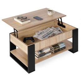 Stolik kawowy rozkładany blat podnoszony 90 cm schowek półka dąb sonoma ModernHome ModernHome