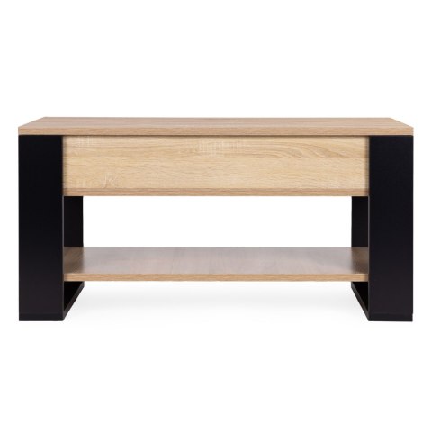 Stolik kawowy rozkładany blat podnoszony 90 cm schowek półka dąb sonoma ModernHome ModernHome