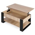 Stolik kawowy rozkładany blat podnoszony 90 cm schowek półka dąb sonoma ModernHome ModernHome