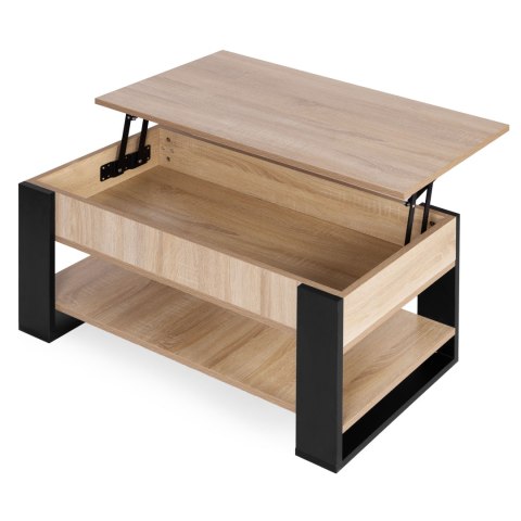 Stolik kawowy rozkładany blat podnoszony 90 cm schowek półka dąb sonoma ModernHome ModernHome