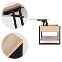 Stolik kawowy rozkładany blat podnoszony 90 cm schowek półka dąb sonoma ModernHome ModernHome