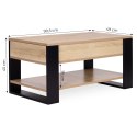 Stolik kawowy rozkładany blat podnoszony 90 cm schowek półka dąb sonoma ModernHome ModernHome