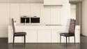 Zestaw krzeseł do jadalni salonu z ekoskóry 4 sztuki wysokie oparcie brązowe ModernHome ModernHome