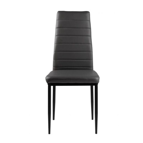 Zestaw krzeseł do jadalni salonu z ekoskóry 4 sztuki wysokie oparcie szare ModernHome ModernHome
