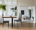 Zestaw krzeseł do jadalni salonu z ekoskóry 4 sztuki wysokie oparcie szare ModernHome ModernHome