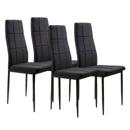 Zestaw krzesła krzesło tapicerowane do jadalni i salonu 4 sztuki czarne ModernHome ModernHome