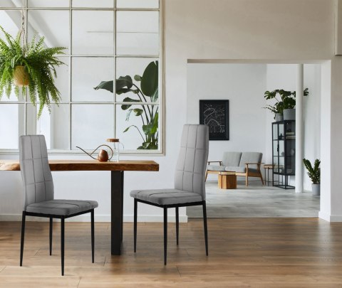 Zestaw krzesła tapicerowane do jadalni i salonu 4 sztuki szare ModernHome ModernHome