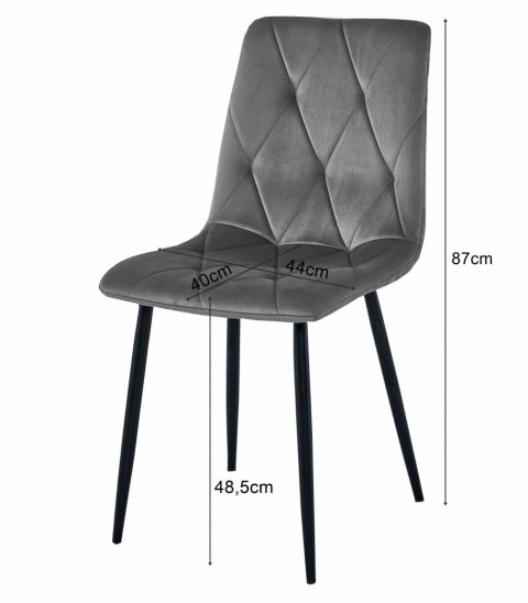 Zestaw stół NP 120x80cm Craft Czarny + 4 krzesła LIBRA szare