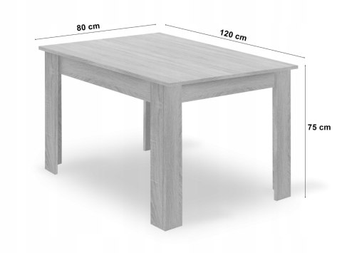 Zestaw stół NP 120x80cm Craft Czarny + 4 krzesła LIBRA szare