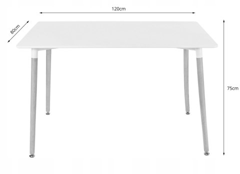 Zestaw stół prostokątny ADRIA 120x80cm czarny + 4 krzesła LAGO zielone