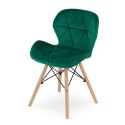 Zestaw stół prostokątny ADRIA 120x80cm czarny + 4 krzesła LAGO zielone