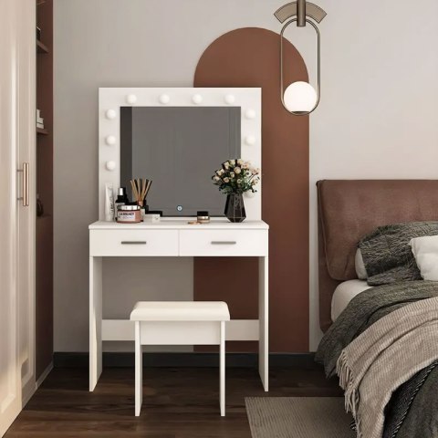Duża nowoczesna toaletka kosmetyczna lustro oświetlenie ModernHome ModernHome