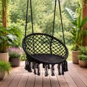 Fotel wiszący boho huśtawka ogrodowa bocianie gniazdo czarny MultiGarden MultiGarden