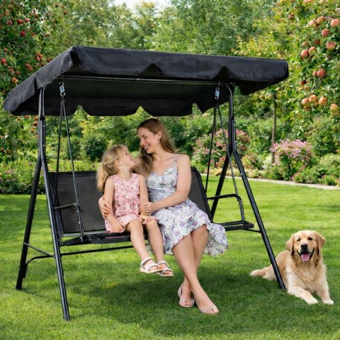Huśtawka ogrodowa 3-osobowa bujana wolnostojąca stalowa czarna MultiGarden MultiGarden