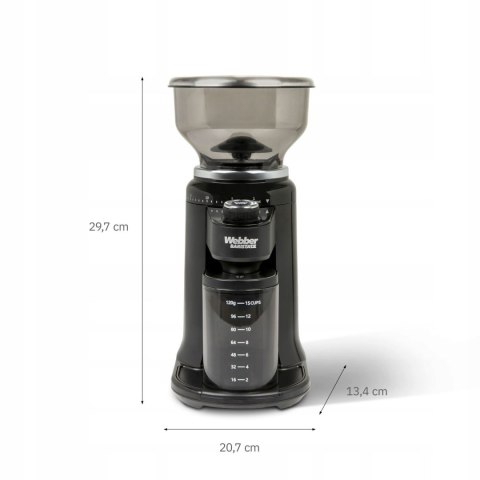 Młynek elektryczny żarnowy do kawy automatyczny 25 poziomów WEBBER CG6 180W WEBBER