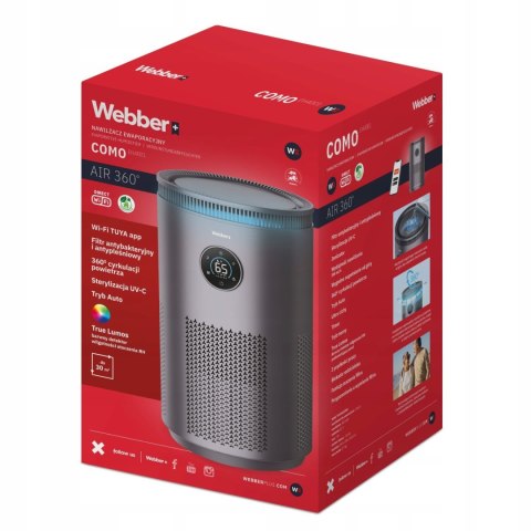 Nawilżacz ewaporacyjny z filtrem antybakteryjnym Webber COMO EH4001 WEBBER