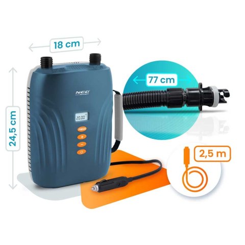 Pompka elektryczna do materaca pontonu SUPa + 6 przejściówek 12V Neo-Sport NS-713