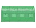 Szklarnia tunel ogrodowy foliowy 4x2x2 m 8 m² metalowy stelaż folia UV 2 wejścia Bauerkraft