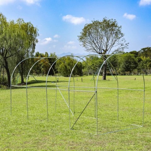 Szklarnia tunel ogrodowy foliowy 4x2x2 m 8 m² metalowy stelaż folia UV 2 wejścia Bauerkraft