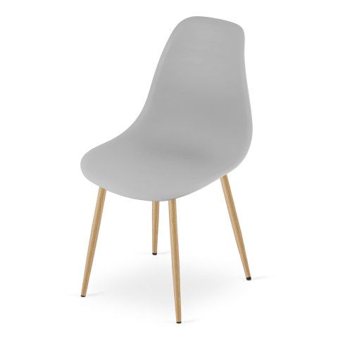 Zestaw Stół ADRIA 120cm x 80cm - biały + 4 krzesła WAT szare / nogi naturalne