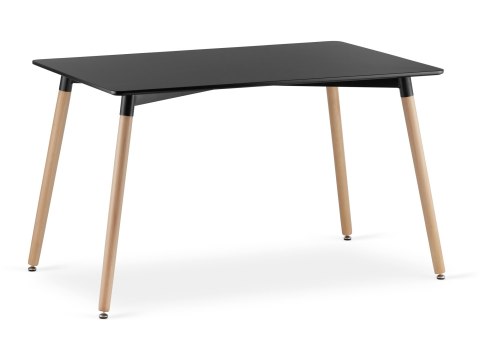 Zestaw Stół ADRIA 120cm x 80cm - czarny + 4 krzesła WAT czarne / nogi czarne