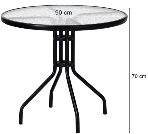 Stół okrągły ISLAND 90cm + 4x Krzesło SOFIA brąz