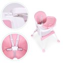 Fotelik krzesełko do karmienia dzieci tacka kosz 5-punktowe pasy różowy ECOTOYS ECOTOYS