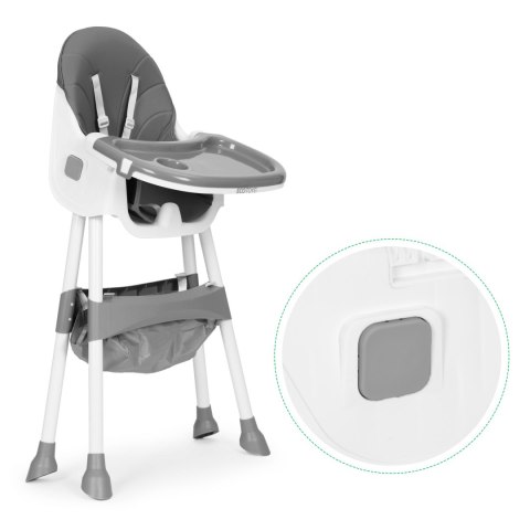 Fotelik krzesełko do karmienia dzieci tacka kosz 5-punktowe pasy szary ECOTOYS ECOTOYS