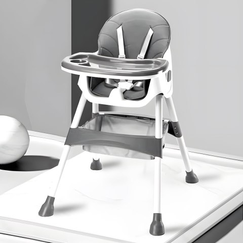 Fotelik krzesełko do karmienia dzieci tacka kosz 5-punktowe pasy szary ECOTOYS ECOTOYS