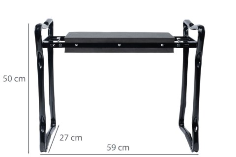 Klęcznik stołek składany do pracy w ogrodzie pas narzędziowy 2 przyborniki LONGWELL INDUSTRIAL LTD