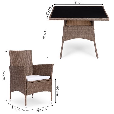 Komplet mebli ogrodowych z technorattanu 4 krzesła + stół MultiGarden MultiGarden