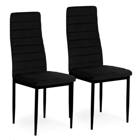 Krzesła z wyprofilowanym oparciem- VELVET CZARNE - 4 sztuki MEBELKI24