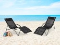 Leżak ogrodowy leżanka zagłówek stalowa konstrukcja czarny MultiGarden MultiGarden