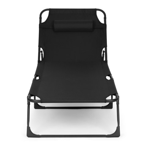 Leżak ogrodowy wędkarski leżanka składana z poduszką czarny MultiGarden MultiGarden