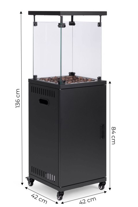 Ogrzewacz gazowy promiennik grzejnik 13 kW szklany na ogród patio reduktor kamienie wulkaniczne pokrowiec MultiGarden MultiGarden