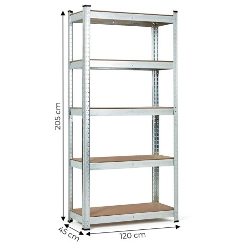 Regał magazynowy 205x120x45 cm stal galwanizowana 5 półek 875 kg ModernHome ModernHome