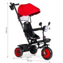 Rowerek trójkołowy dla dzieci spacerówka 3w1 obracane siedzisko daszek czerwony ECOTOYS ECOTOYS