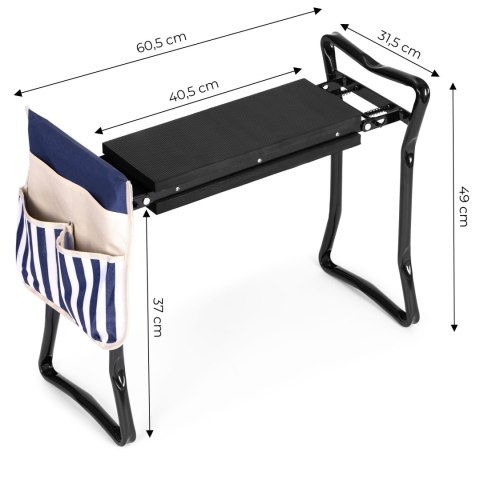 Składany klęcznik - stołek do pracy w ogrodzie 2w1 - niebieski MultiGarden