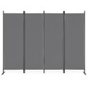 Składany parawan ogrodowy pokojowy 4-panelowy 167x216 cm szary MultiGarden MultiGarden