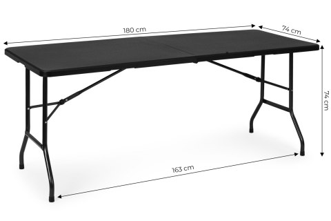 Stół cateringowy 180 cm składany w walizkę czarny MultiGarden MultiGarden