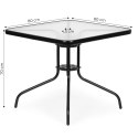 Stolik ogrodowy 80x80 cm na taras ogród balkon szkło hartowane otwór na parasol MultiGarden MultiGarden