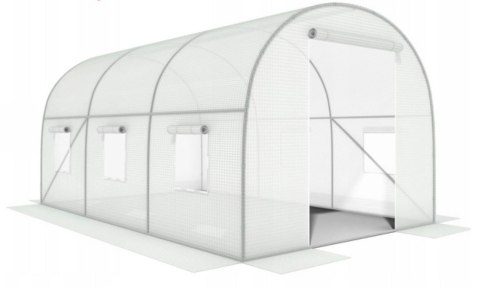 Szklarnia tunel ogrodowy 3x2x2 m foliowy wielosezonowy metalowy stelaż biała folia 2 wejścia LONGWELL INDUSTRIAL LTD