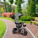 Trójkołowy rowerek spacerówka 2w1 obracane siedzisko składany daszek szary ECOTOYS ECOTOYS