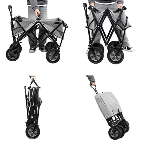 Wózek transportowy składany duży wózek ogrodowy plażowy pomarańczowy 47x105 cm MultiGarden MultiGarden