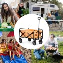 Wózek transportowy składany duży wózek ogrodowy plażowy pomarańczowy 47x105 cm MultiGarden MultiGarden