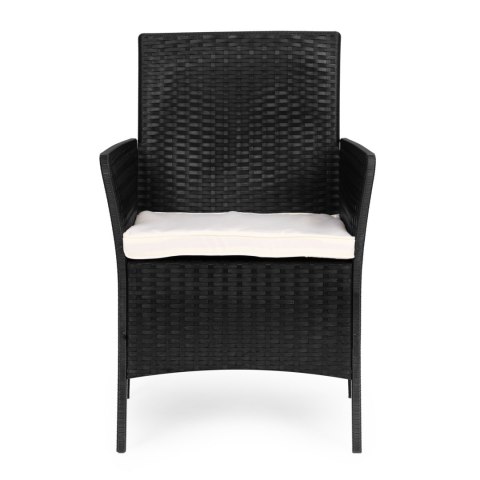 Zestaw mebli ogrodowych stół ławka fotele czarny MultiGarden MultiGarden