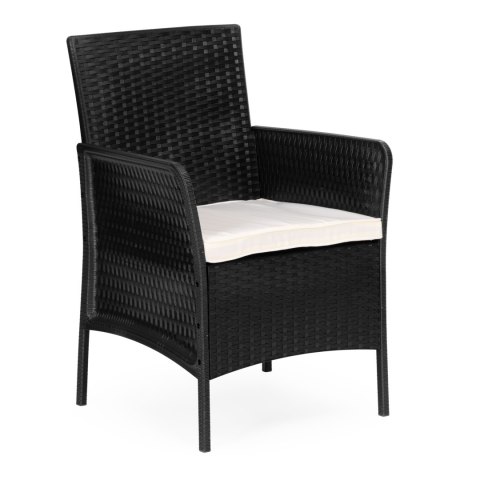 Zestaw mebli ogrodowych stół ławka fotele czarny MultiGarden MultiGarden