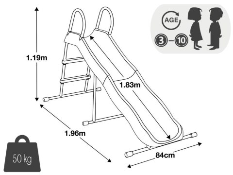 Zjeżdżalnia dla dzieci ogrodowa ślizg 183 cm stal tworzywo INTEX 44106 INTEX