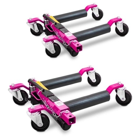 Wózek manewrowy hydrauliczny pod koła 2 sztuki magenta